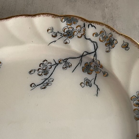 Bishop Powell & Stonier Melissa Blue Floral 14" Oval Serving Platter c.1878-91 - Picture 4 of 9